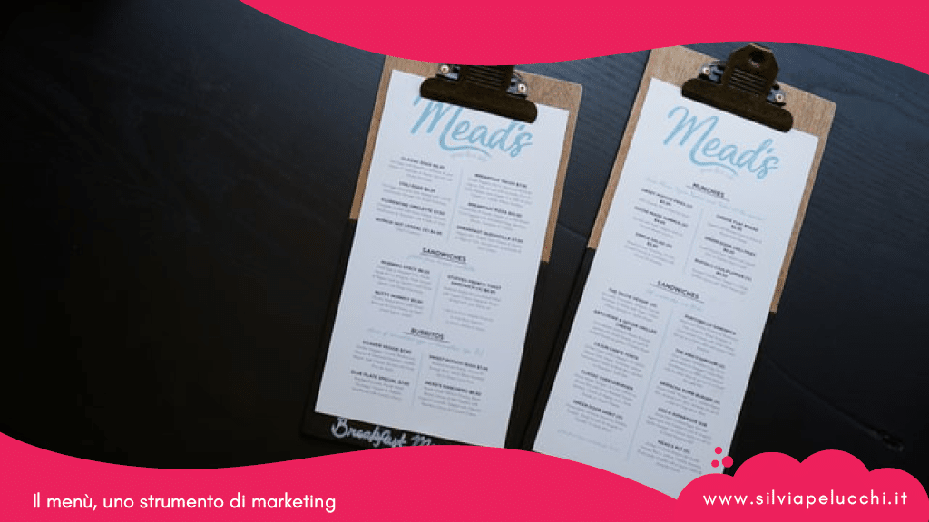 Il menù, uno strumento di marketing