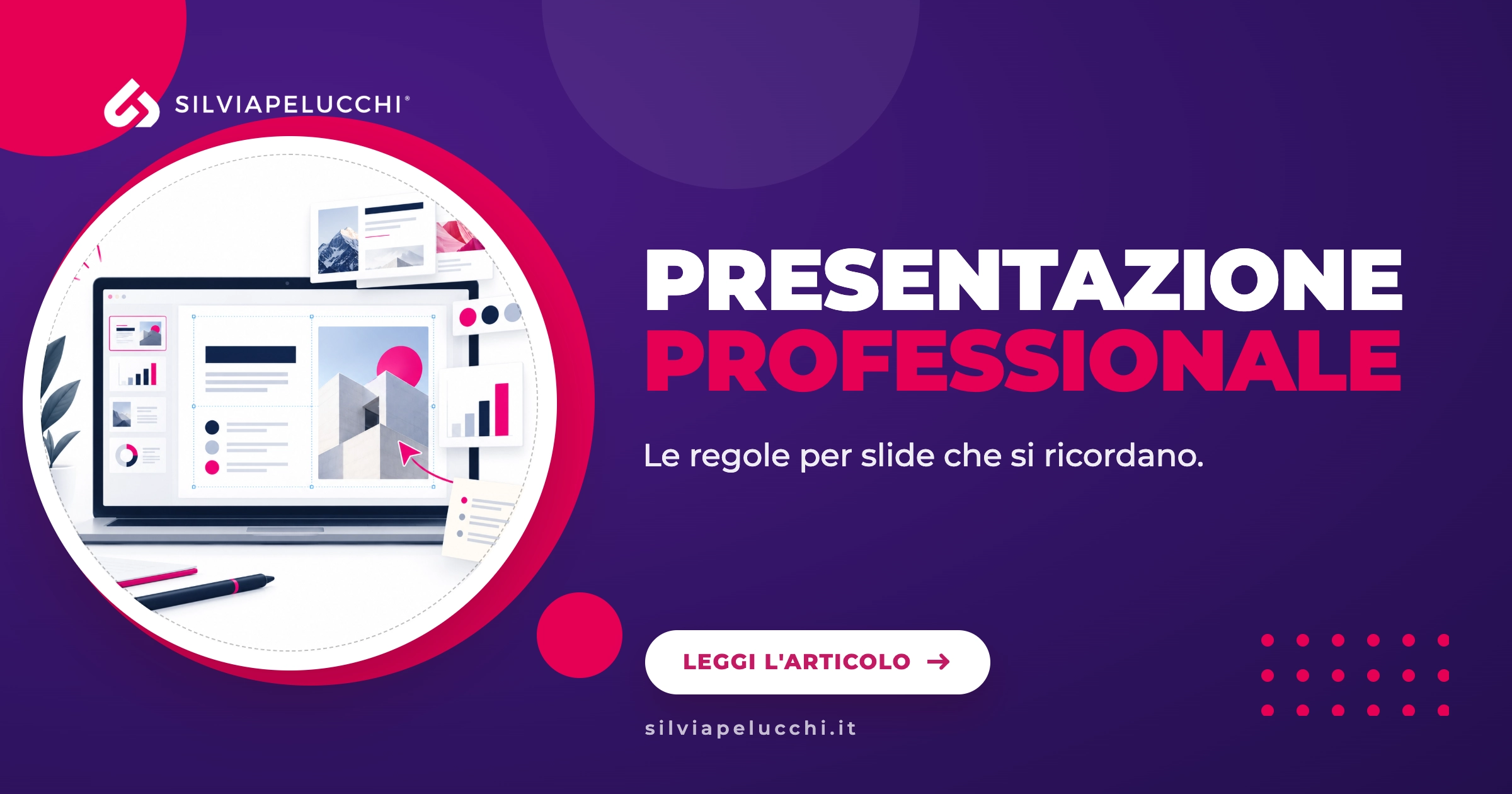 Presentazione professionale proiettata in sala riunioni, con slide nei colori del brand aziendale