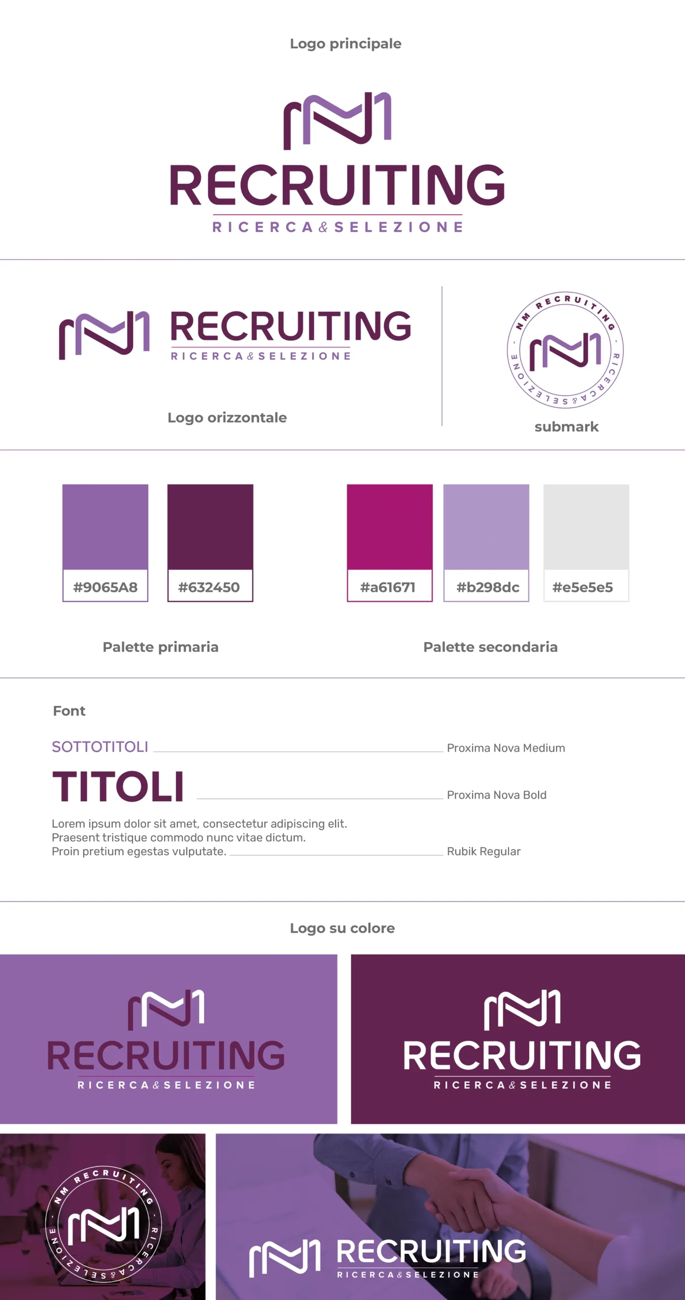 brandboard_logo_freelance recruiting Logo monogramma NM Recruiting – identità visiva elegante e professionale per azienda HR